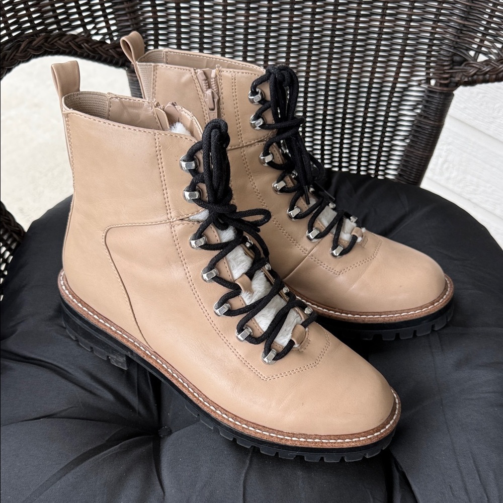 a new day Beige Lace-Up Combat Boots